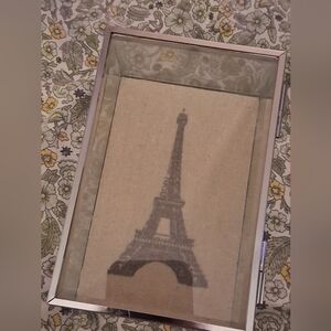 Pier 1 Eiffel Tower Shadow Box with Black and Cream Accents